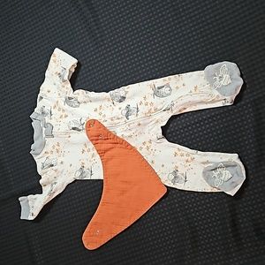 Burts Bees, organic cotton,  footed jumper, sleepy owl, 6-9 months